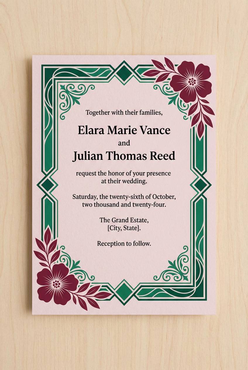 moody wedding invitation