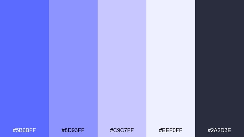 moonlit gradient color palette with hex codes