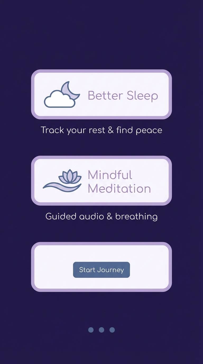 moonlit lavender onboarding screens