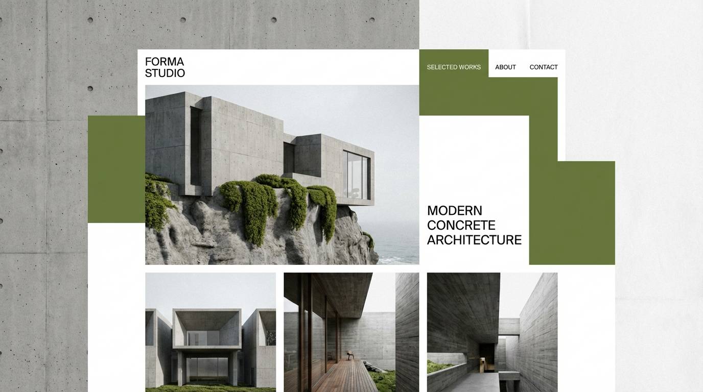 mossy architecture web mockup