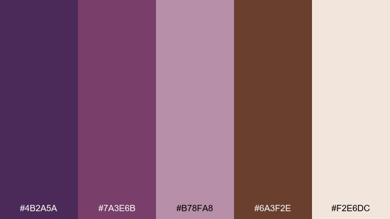 mulberry mocha color palette with hex codes