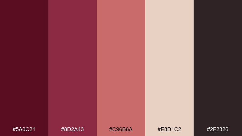 mulled berry color palette with hex codes
