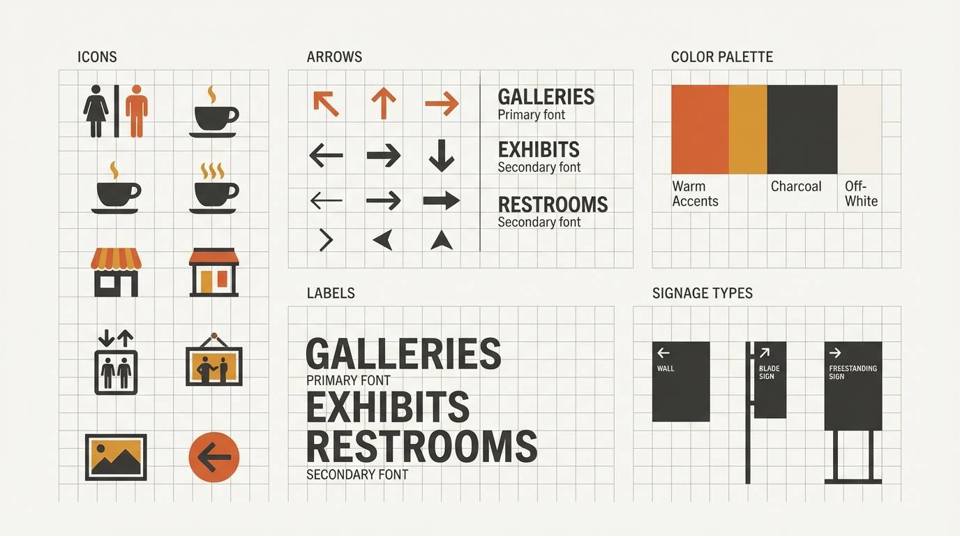museum wayfinding sheet