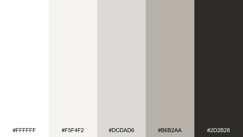 museum white color palette with hex codes