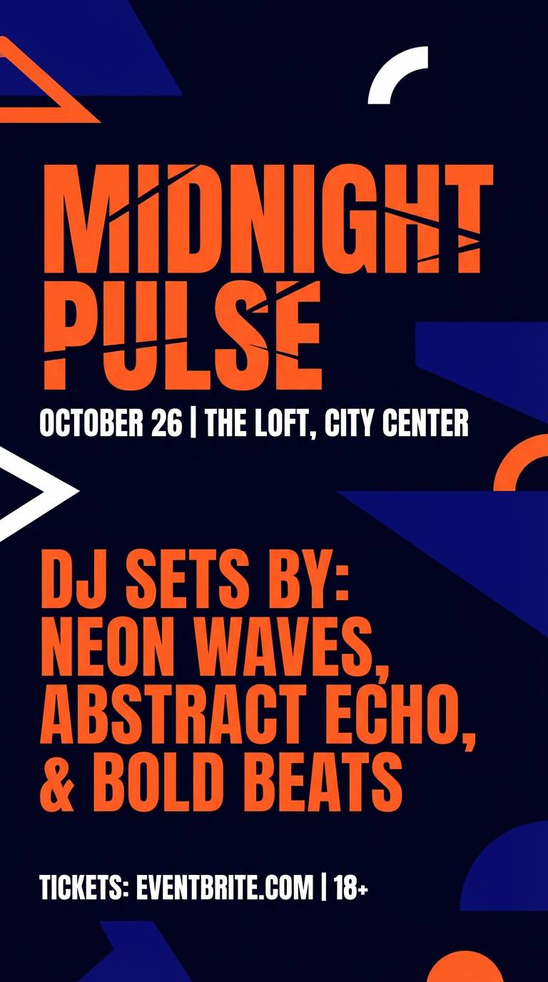 neon music flyer layout