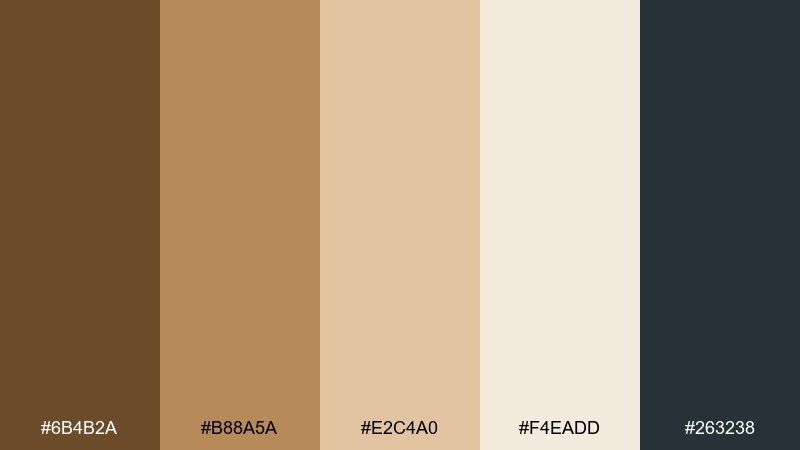 mustang tan color palette with hex codes