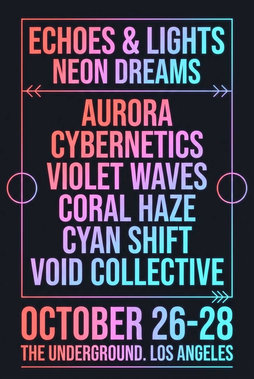 neon music flyer design