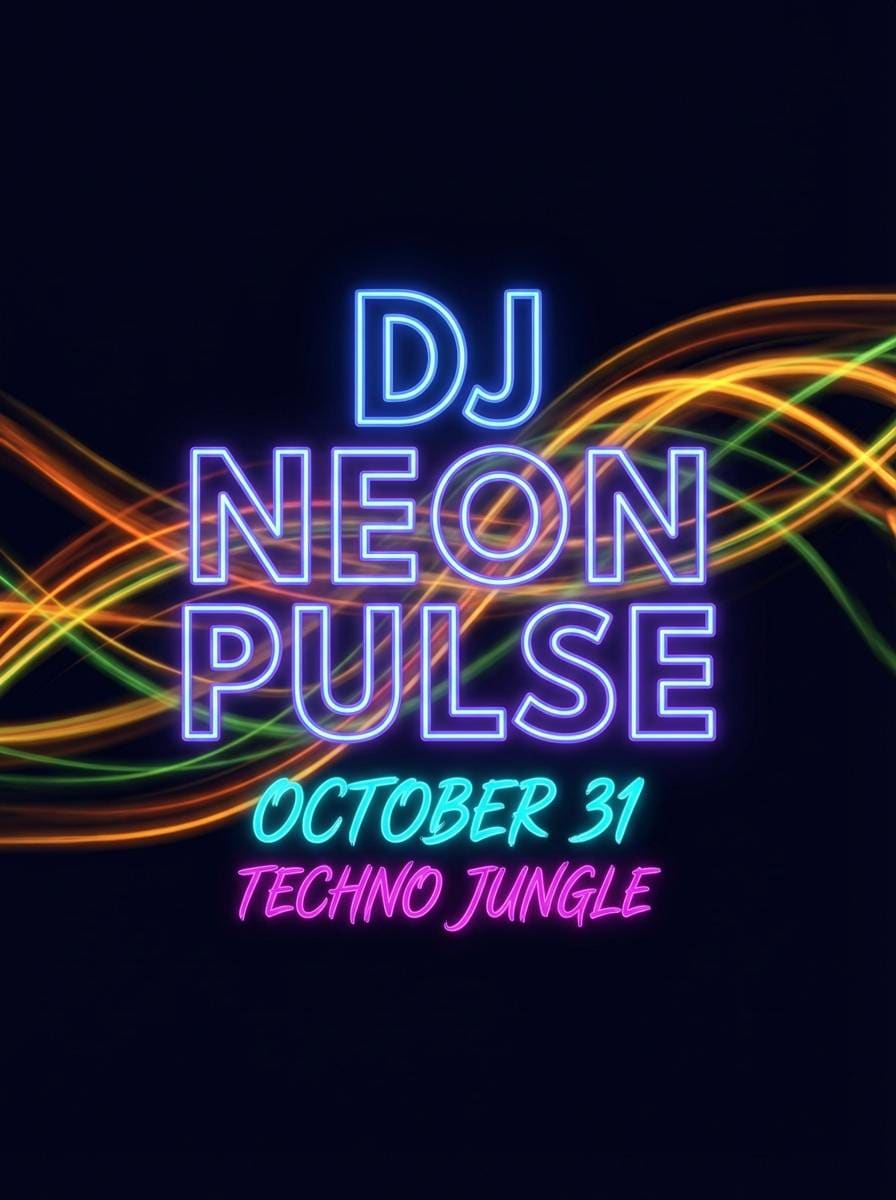 neon dj flyer design