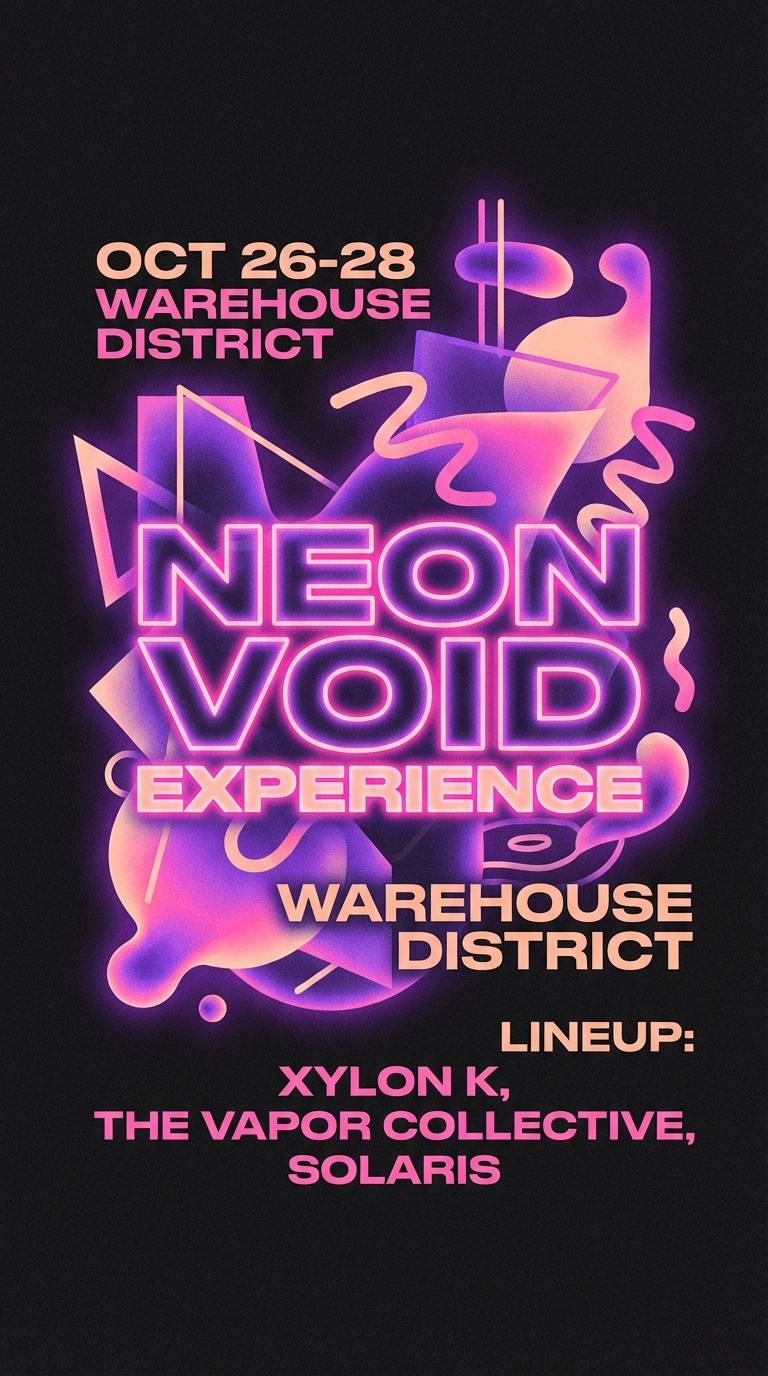 neon music flyer design