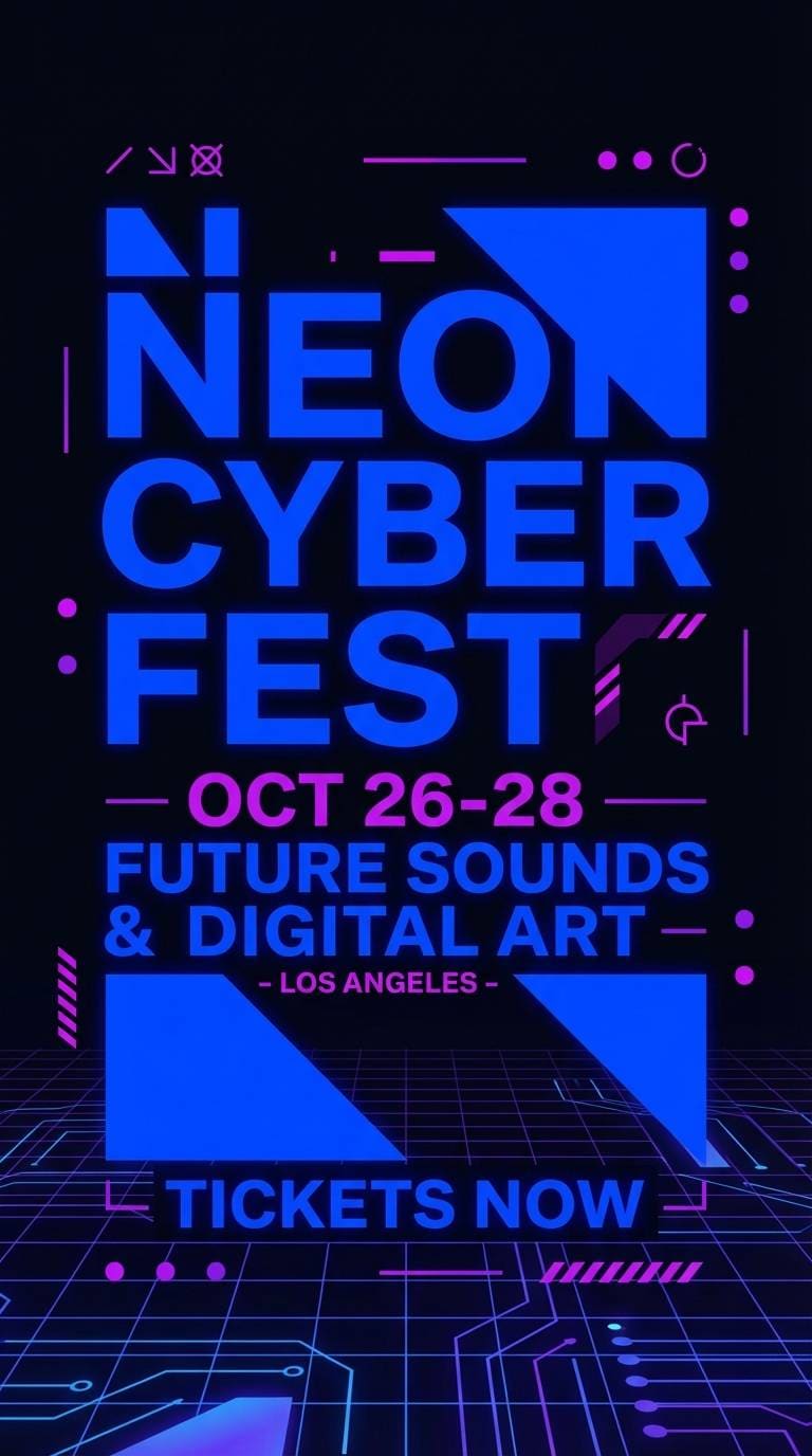 neon music flyer