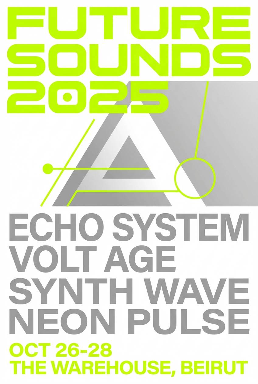 music poster with platinum and neon