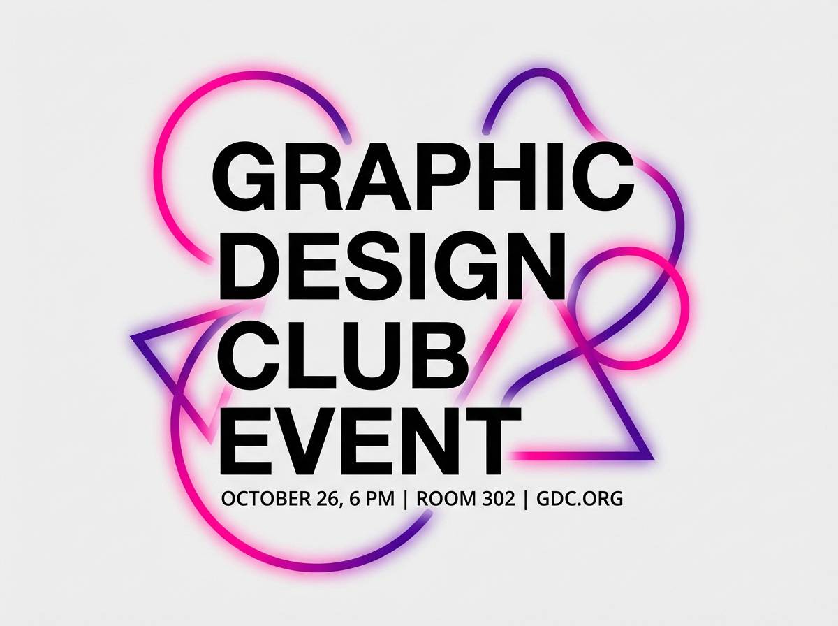 neon pink club poster