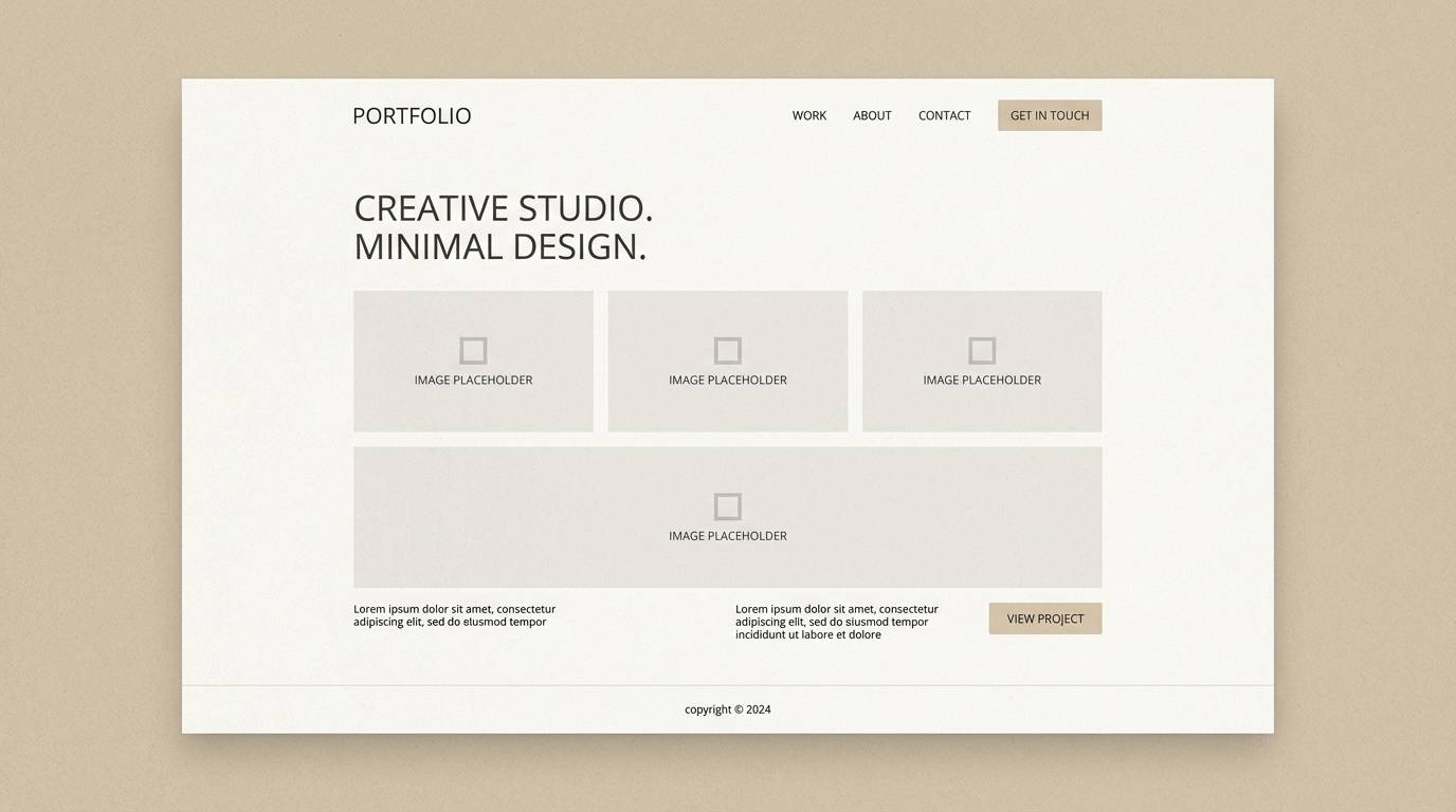 neutral portfolio website ui