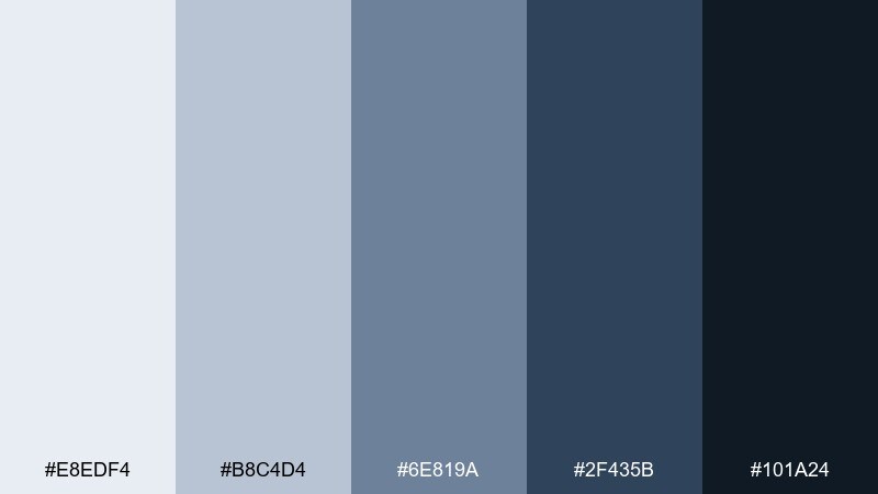 night harbor color palette with hex codes