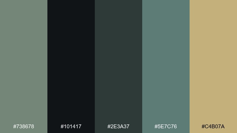 night train color palette with hex codes