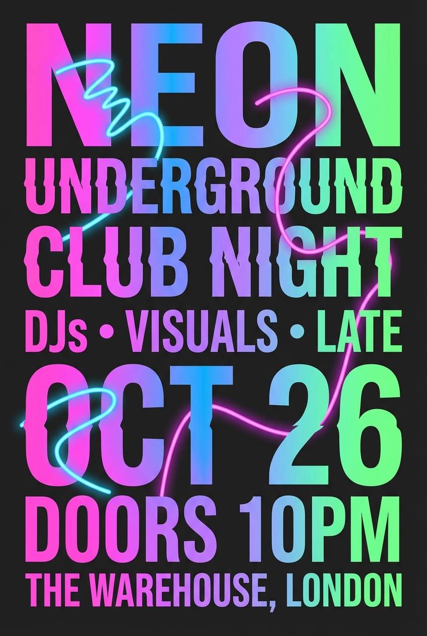 neon club poster