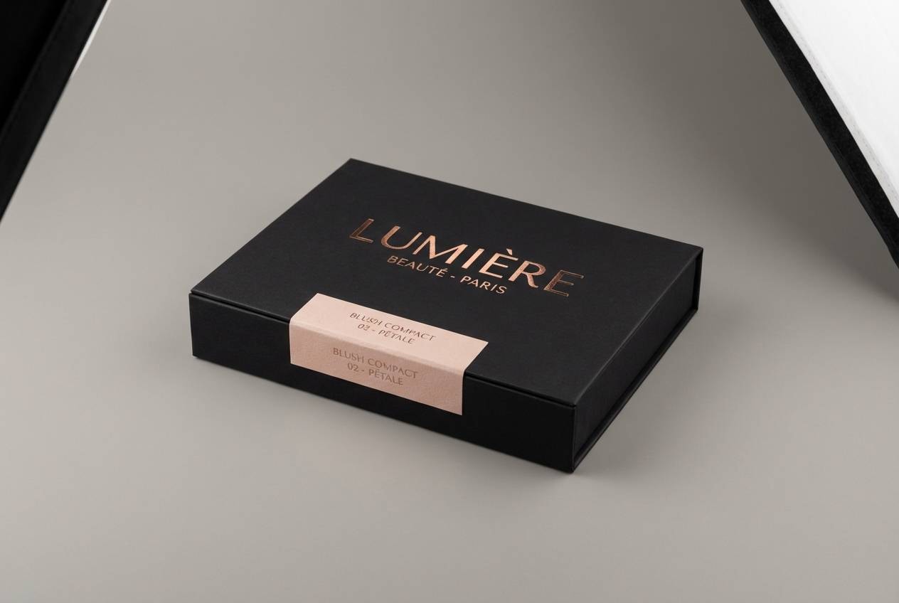 luxury makeup packaging studio shot