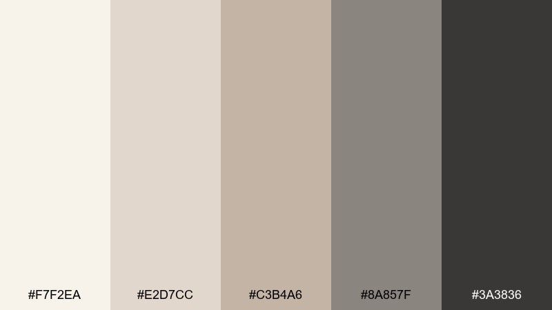 nordic clay kitchen color palette with hex codes