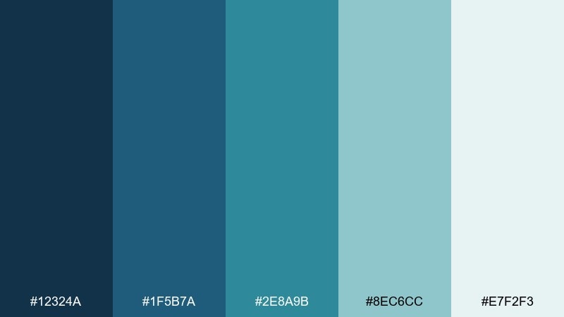 nordic fjord color palette with hex codes