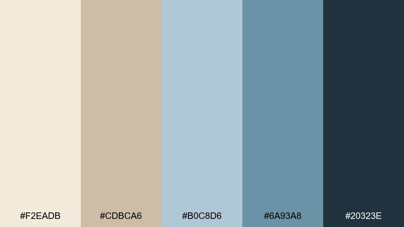 nordic shore color palette with hex codes