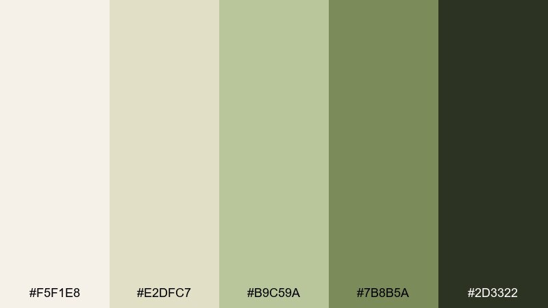 oat milk matcha color palette with hex codes