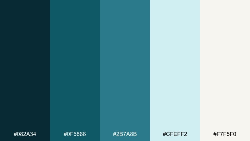 ocean editorial color palette with hex codes