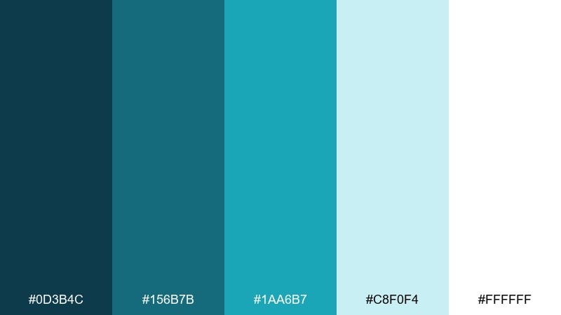oceanic minimal color palette with hex codes
