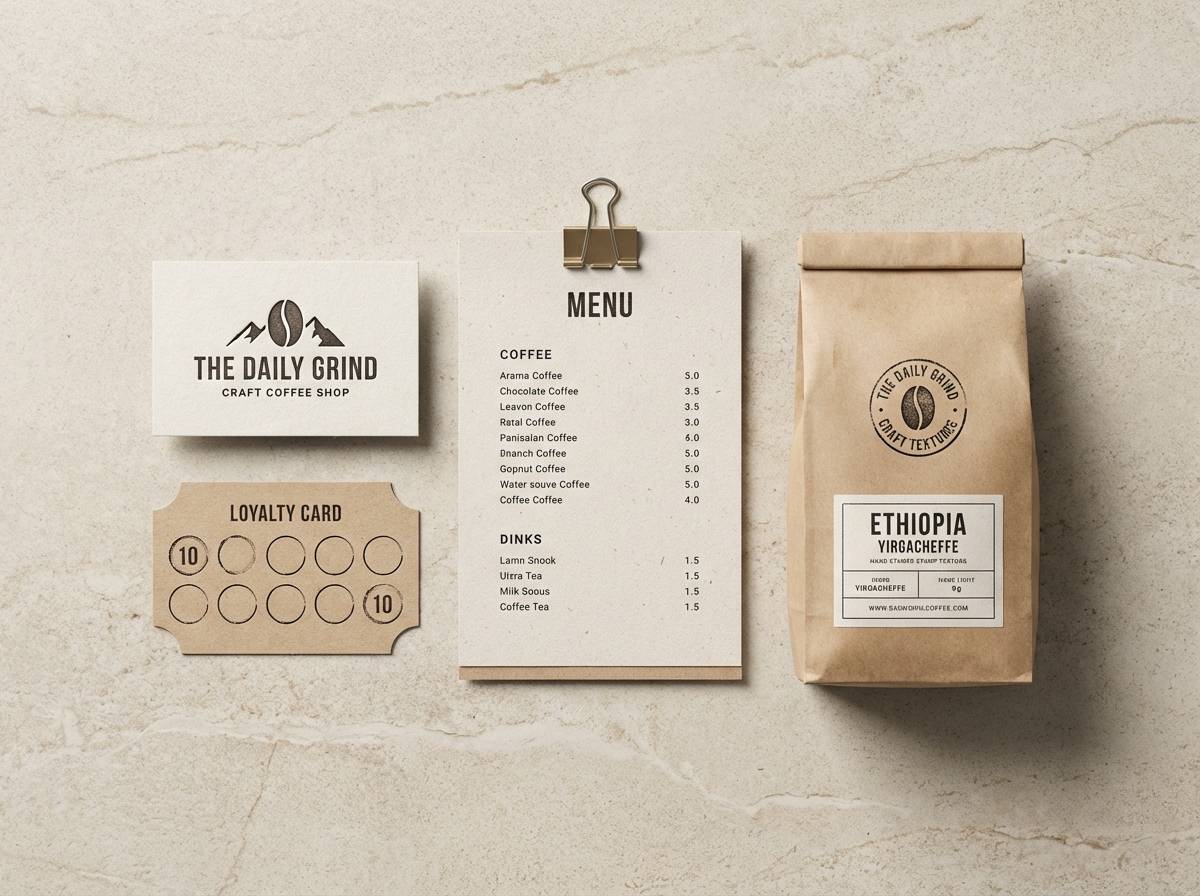 olive linen cafe branding