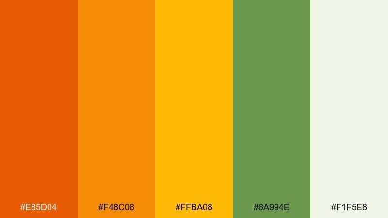 orchard harvest color palette with hex codes