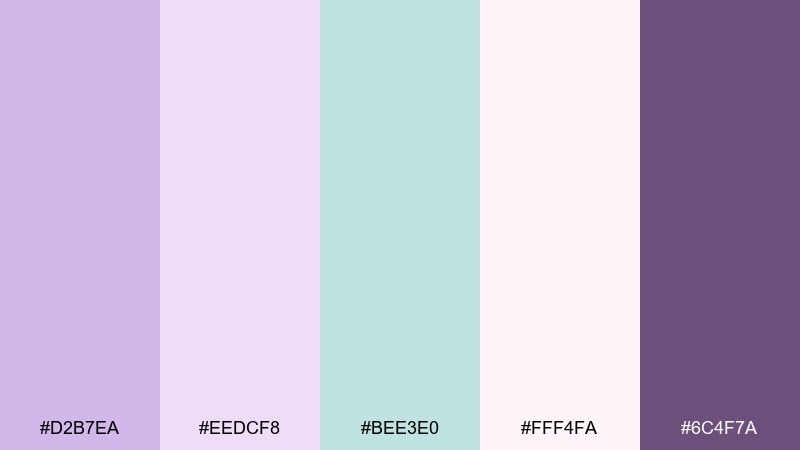orchid breeze color palette with hex codes