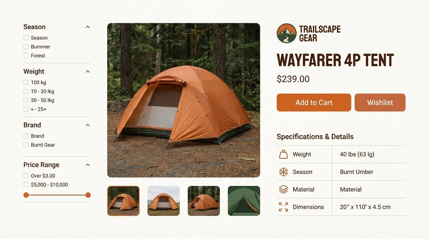 outdoor gear product page