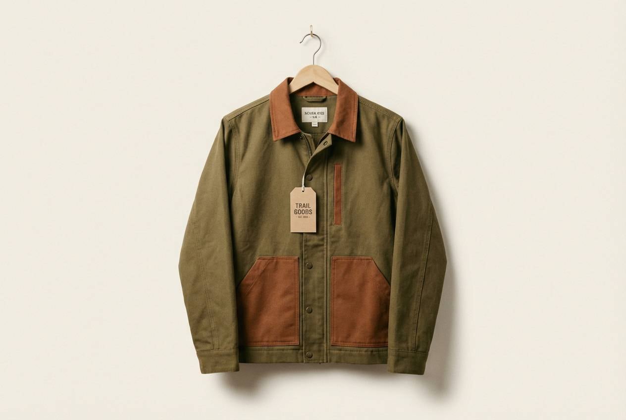 outdoor jacket hangtag studio