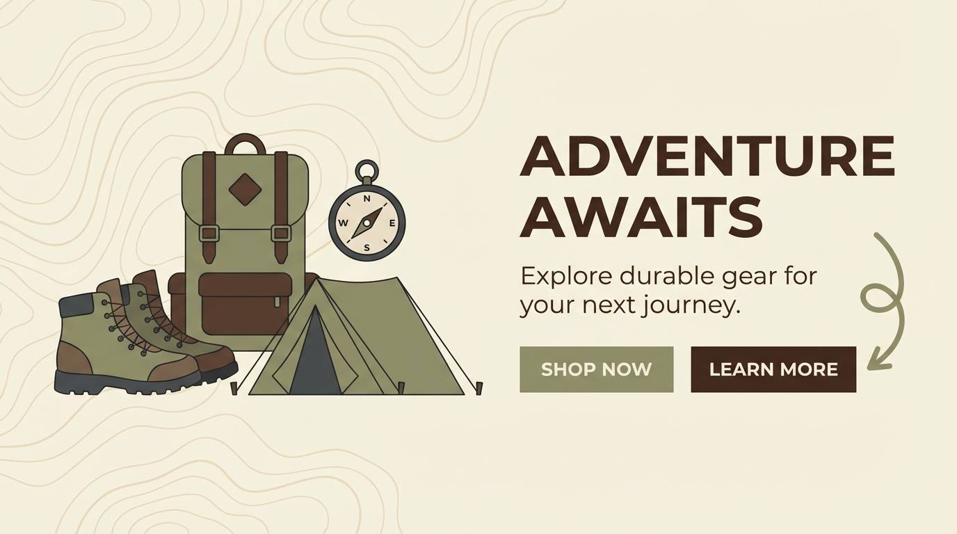 outdoor banner in sand and olive