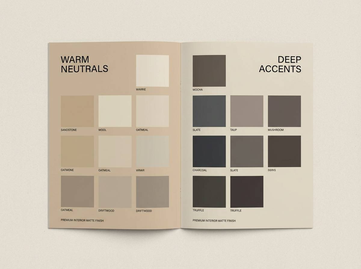 beige black paint brochure