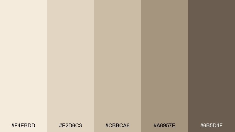 pale khaki color palette with hex codes