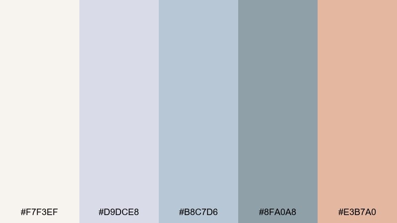 paperboat pastels color palette with hex codes