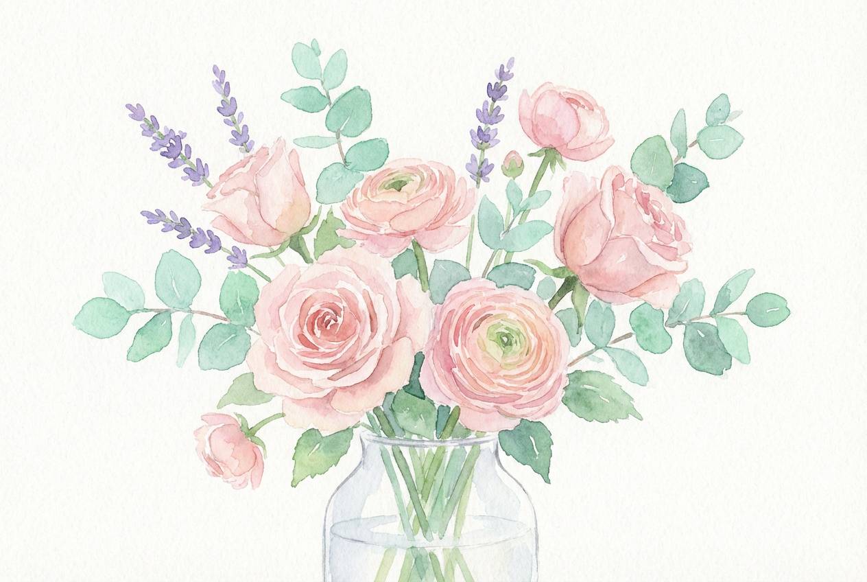 pastel floral watercolor