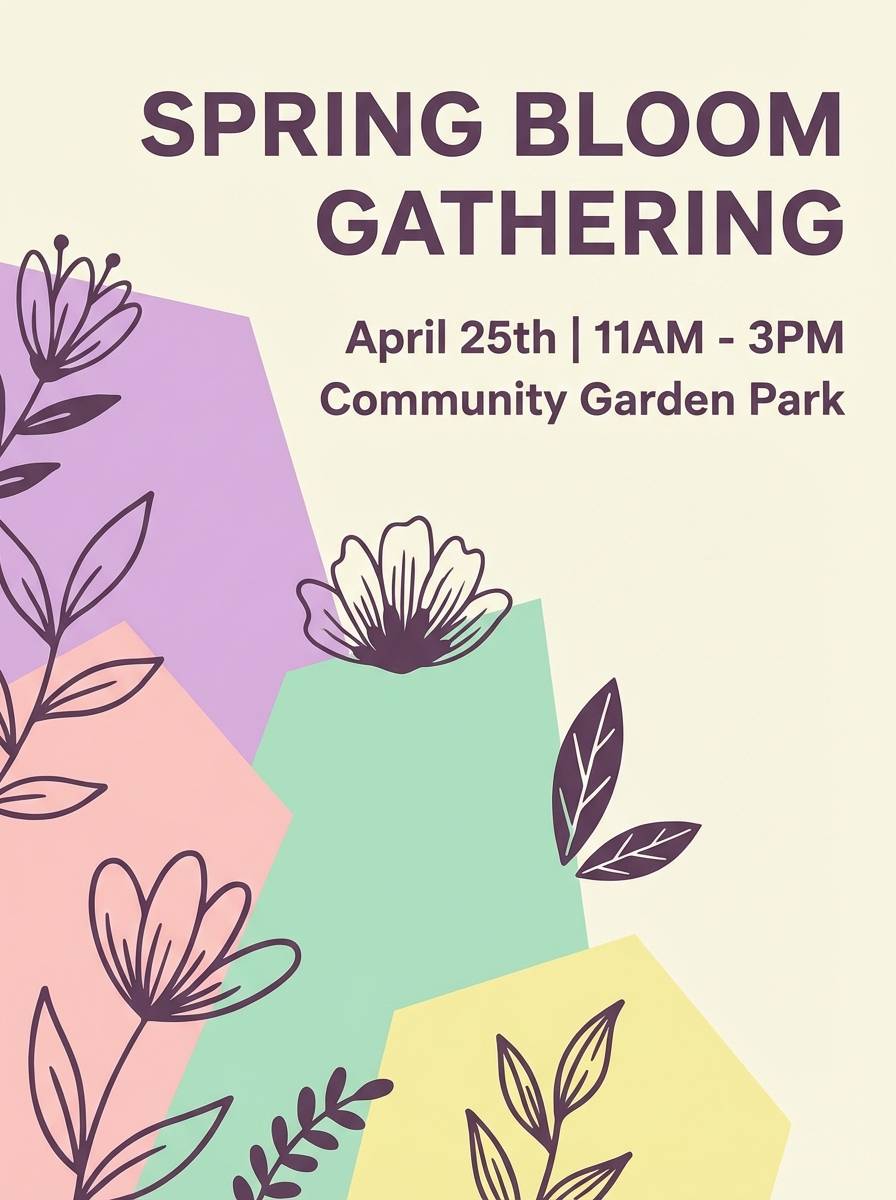 pastel spring event flyer