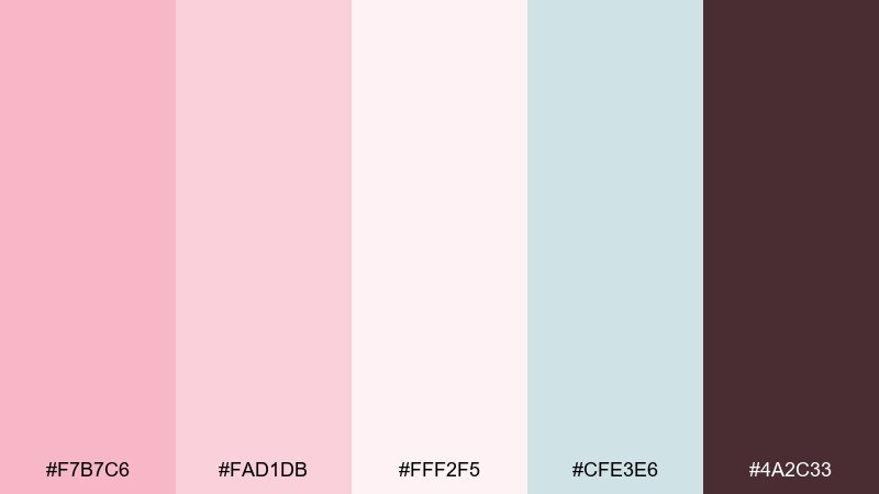 pastel hanami color palette with hex codes