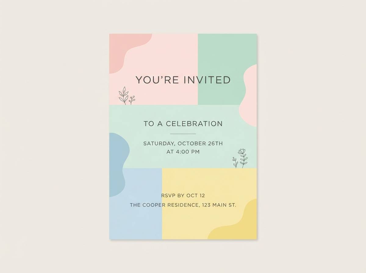 pastel invitation design