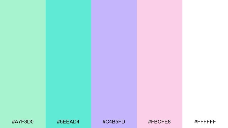 pastel nebula color palette with hex codes