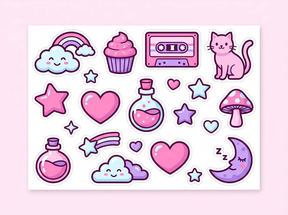 pastel sticker pack