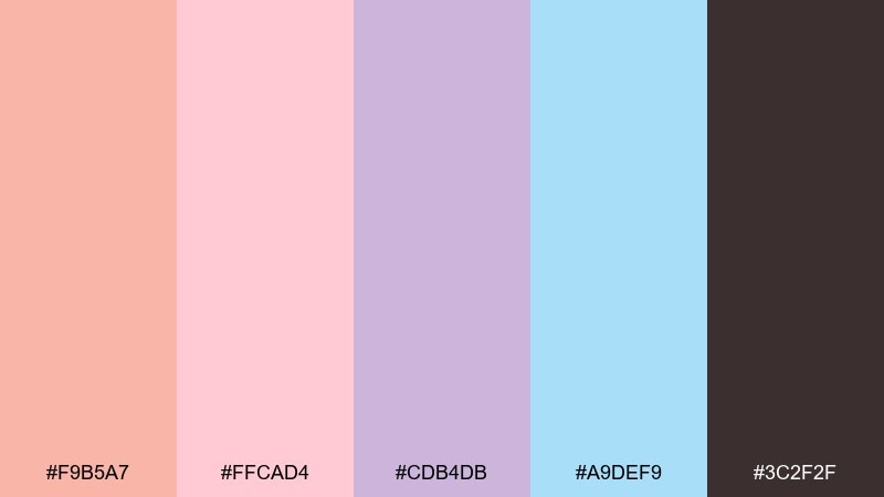 peach berry parfait color palette with hex codes
