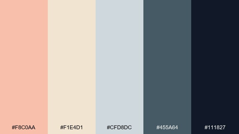 peach graphite minimal color palette with hex codes