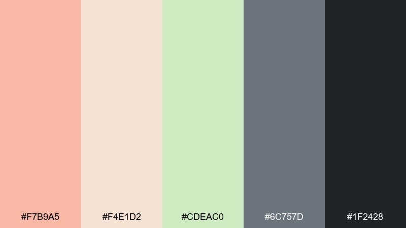 peach sage studio color palette with hex codes