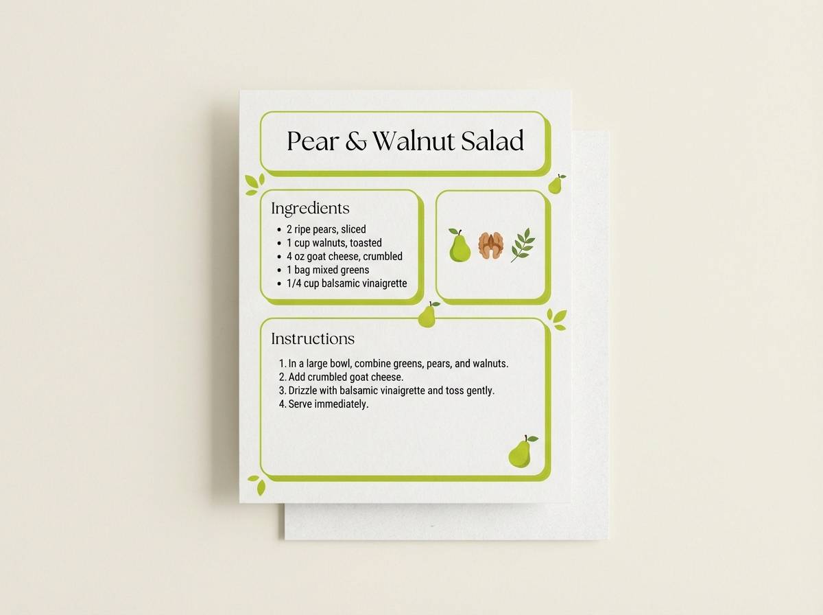 pear orchard recipe card
