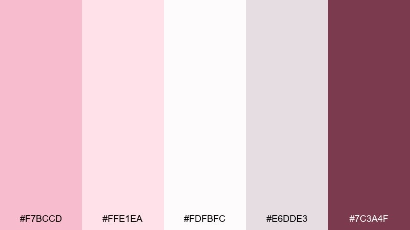 pearl blossom color palette with hex codes