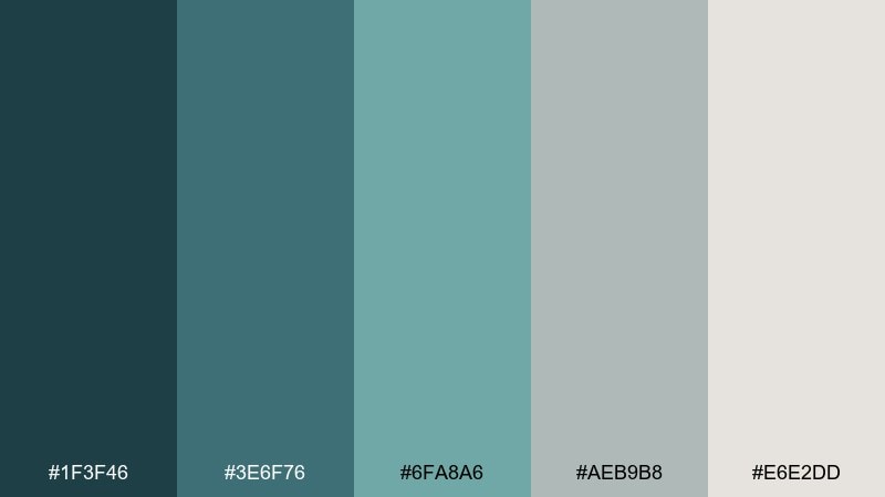 pebble lagoon color palette with hex codes