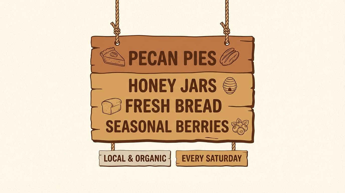 farmers market sign layout