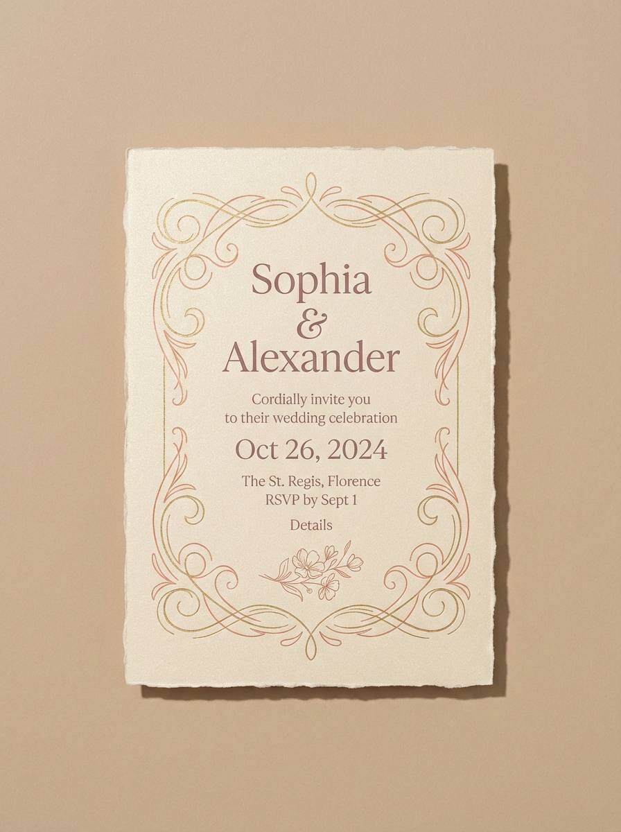 romantic wedding invitation design